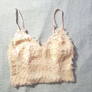 Bebe Baby Pink Sequin Crop Top